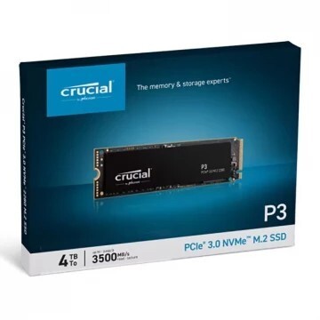 CRUCIAL P3 4TO M.2 - DISQUE DURE SSD NVME - PCI EXPRESS X4 - GEN3 SSD INTERNE - JUSQU'À 3500MO/S