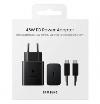 Samsung 45W Pd Adapter Usb C To Usb C Cable 5a Chargeur Ultra Rapide