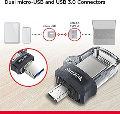 SanDisk 128 Go Ultra Dual Drive M3.0 Pour Appareils Android - MicroUSB, USB 3.0