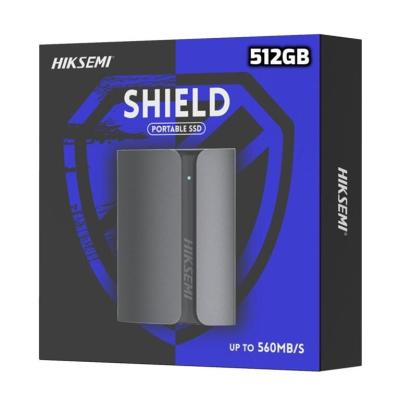HIKSEMI SHIELD 512GO - SSD PORTABLE EXTERNE - USB 3.2 TO TYPE-C - 560 MB/S - LED- PLUG & PLAY -BLACK