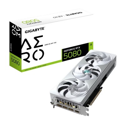 GIGABYTE GEFORCE RTX 5080 AERO OC SFF - 16G GDDR7 -G-SYNC - DLSS 4 - RAY TRACING - HDMI/DP - WHITE