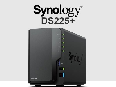 SYNOLOGY DS225+ - NAS 2 BAIES - CELERON J4125 - RAM 2GO - 2.5 GBE - SAUVGARDE & PARTAGE - BLACK