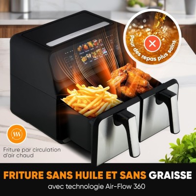  Friteuse à air chaud ProfiCook 2 compartiments 8 litres (2x4 L) 2200W PC FR 1287 H