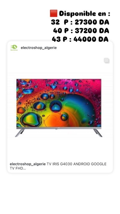 TV IRIS G4030 ANDROID GOOGLE TV FHD 32 P / 40P / 43 P / 50 P 