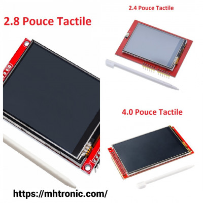 Afficheur Tactile LCD TFT 2,4" / 2.8" / 4.0" Pouce avec stylo