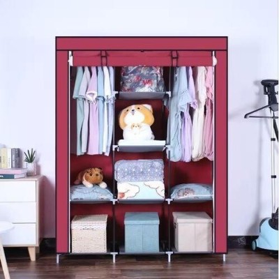 Armoire de Rangement en Tissu de Vetements Demontable Grenat خزانة ترتيب الملابس
