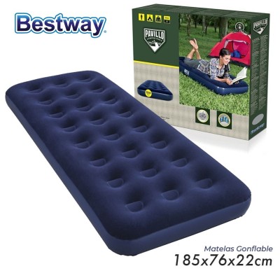 Matelas Gonflable 1 place pour Camping Bivouac Plage - Bestway Pavillo - فراش تخييم قابل للنفخ