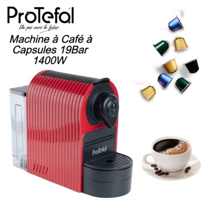 Machine À Café ProTefal À Capsules 1400W 19Bar 700ml - ماكينة قهوة