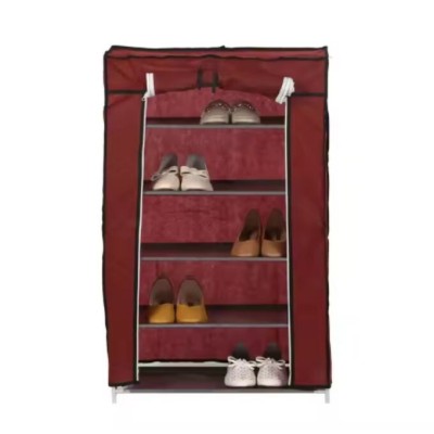 Porte Chaussures - Armoire a chaussures 5 étages pour rangement Tissu - Grenat خزانة ترتيب الاحذية