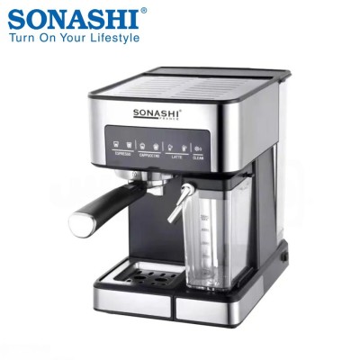 Machine à Café Tactile Sonashi 1350W 15 Bars avec Reservoir à Lait - Espresso Cappuccino Latte