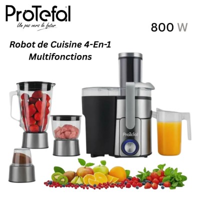 Centrifugeuse Extracteur De Jus Protefal 4En1 Inox 800W 1L Avec Blender Hachoir Moulin