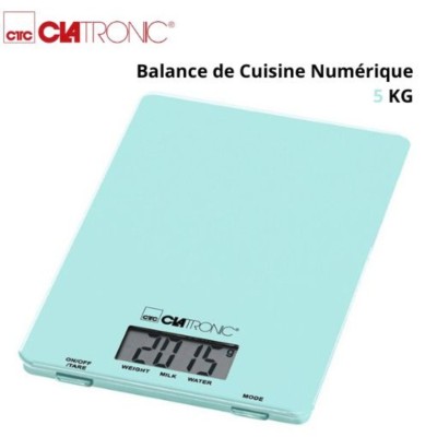 Balance De Cuisine Numérique 5 KG ِClatronic en verre ميزان مطبخ زجاجي