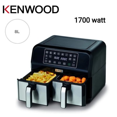 Friteuse Air Fryer Kenwood sans huile 1700W 8L Double Bacs Dual Zone - Écran Tactile 8 Programmes 