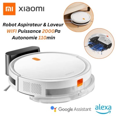 Robot Aspirateur Xiaomi Robot vacuum E5 - Puissance 2000 Pa avec Bac 400 ml et Autonomie 110 Min