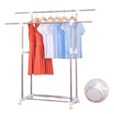 Penderie Double Barre 60 KG Avec 4 Roux en Inox