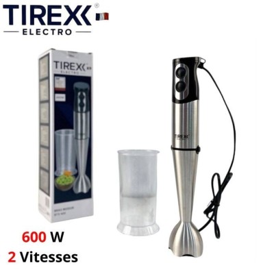 Bras Mixeur Plongeant En Inox - 600 W 2 Vitesses Avec Tasse TIREXX - خلاط يدوي كهربائي