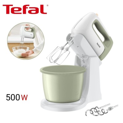 Batteur à main et avec Bol Tefal Cocoon 500W 2.5L - 5 Vitesses et Turbo - 2 fouets 2 crochets