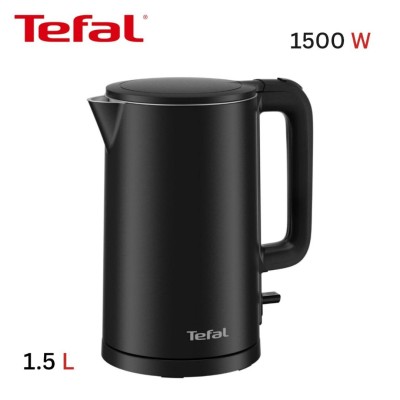 Bouilloire électrique TEFAL 1500W 1.5L Noir et intérieur inox - Thermo Protect
