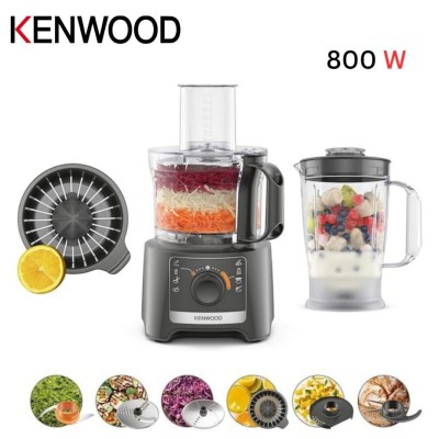 Robot De Cuisine Kenwood Multifonction 800 W Bol 2.1L Avec Disques , Presse Agrumes , Blender 1.2L