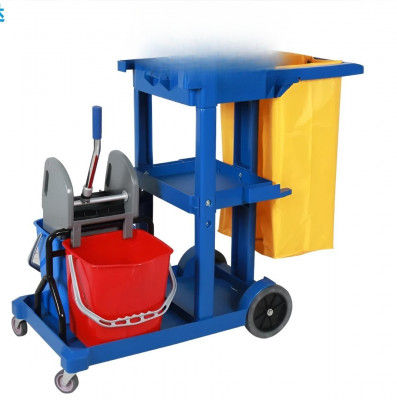 le chariot de nettoyage est conçu pour le lavage des sols et la collecte des déchets