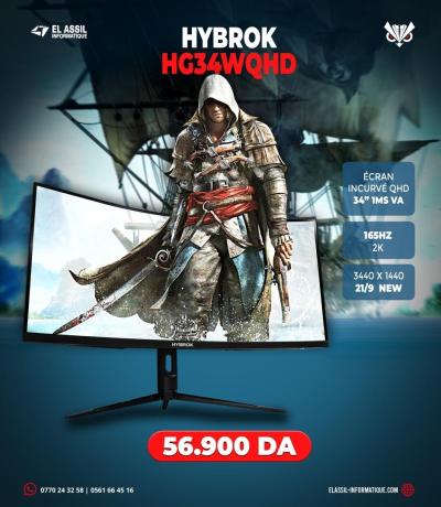 (VENDU) ECRAN  PC BUREAU HYBROK HG34WQHD  34' QHD CURVED 1MS VA / 165HZ  2K / 21/9  NEW