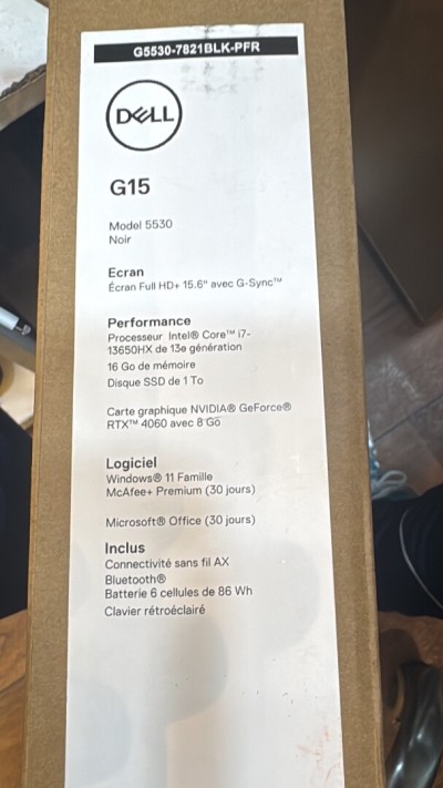 DELL G15 i7 13650HX 16G RAM 1T SSD RTX 4060 8G DRR6 165HE 