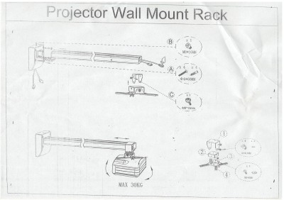 Support mural  pour projecteur ultra courte Universel  Bras réglable