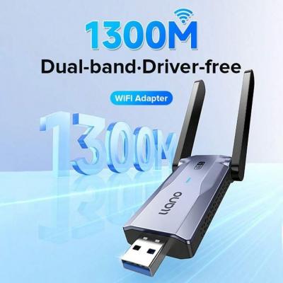 Carte réseau sans fil USB Llano 1300 Mbps Haut Débit Double Bande pour PC de bureau et portable