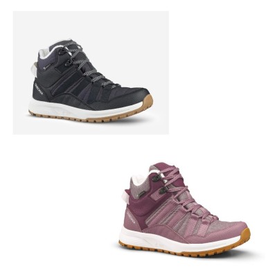 Chaussures de randonnée chaudes et imperméables femme, NH500 Mid bordeaux