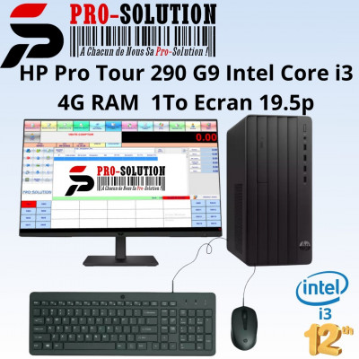 HP Pro Tour 290 G9 Intel Core i3/12Gen/4G RAM/1Tb/Ecran 19.5"