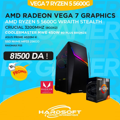 pc gamer تجميعة RYZEN 5 5600G RTX 2060 12 Go 16GO RAM 256GO SSD 500W+80 WME  A520M-K BOOSTER - Oran Algérie