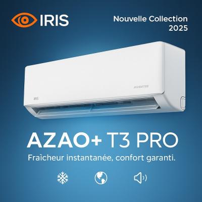 NOUVEAU CLIMATISEUR IRIS AZAO+ T3 PRO SUPER TROPICAL INVERTER 24000 BTU GRIS