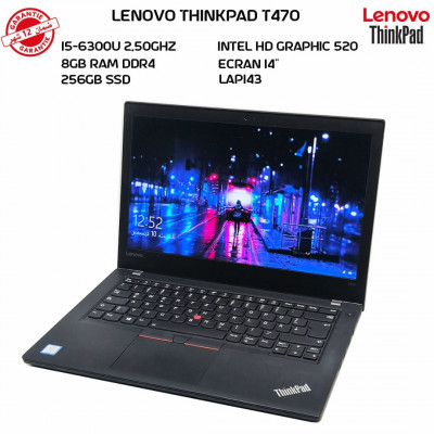 Lenovo Thinkpad T470 i5 6eme 8GB DDR4 256SSD 14 Pouce