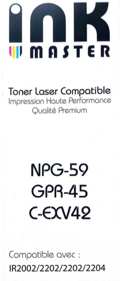 Toner Compatible Canon INKMASTER - Références NPG-59/GPR-45/C-EXV42, Qualité Premium