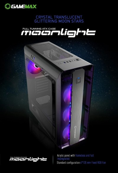  Boîtier Gaming Mid-Tower GameMax MoonLight FRGB Neuf