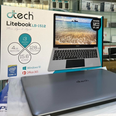 Dtech litebook LB-1512 laptop intel core i3 ddr4 4GO SSD 128GB 15.6"