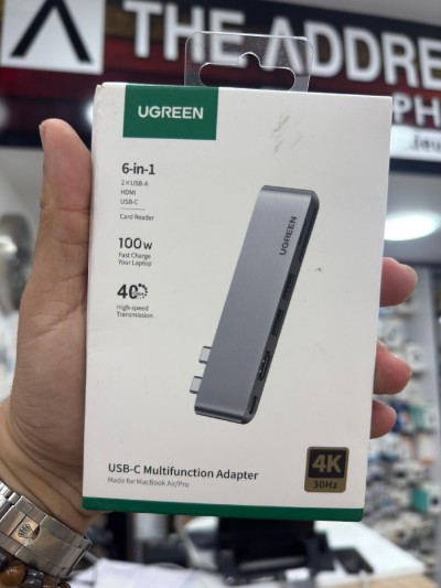 Hub Ugreen 6 in1 2 usb A 1 usb-c 100w Hdmi
