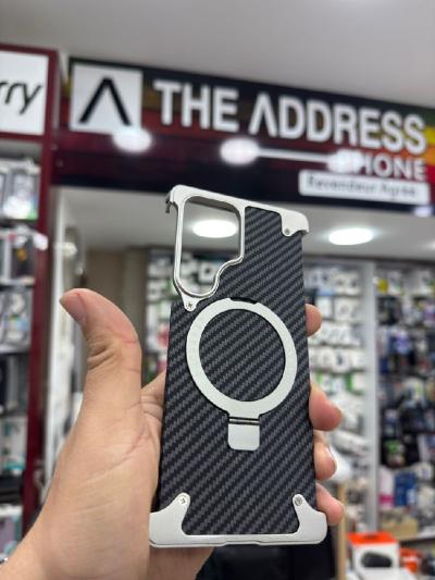 Coque Antichoc métallique Avec Grip MagSafe S25 Ultra 