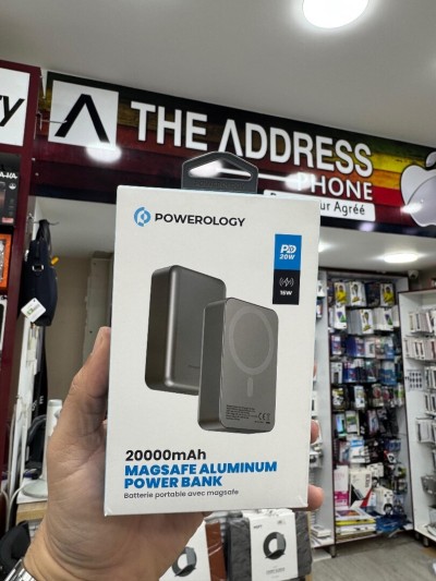 Power Bank Batterie externe Powerology 20 000 mAh 20 W PD et 15 W MagSafe
