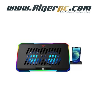Refroidisseur pour ordinateur portable Havit F2069 a double ventilateurs avec rétroéclairage RGB