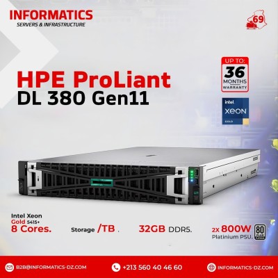 خوادم-hpe-proliant-dl380-gen11-8sff-intel-xeon-gold-5415-8c16th-290ghz-32gb-ddr5-ram-mr408i-o-2x-800w-platinum-psu-دار-البيضاء-الجزائر