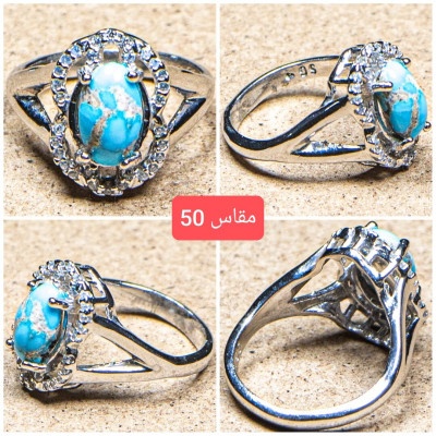 bagues-خاتم-فضة-نسائي-بحجر-طبيعي-bague-femme-en-argent-avec-pierre-precieuse-naturelle-bab-ezzouar-alger-algerie