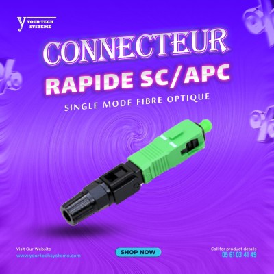 Connecteur Fibre Optique Rapide SC/APC Single Mode