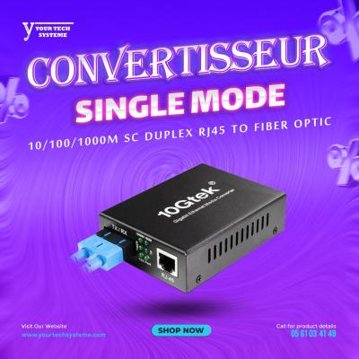 CONVERTISSEUR SM 10/100/1000M SC DUPLEX RJ45 TO FIBER OPTIC
