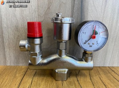 GROUPE SECURITE - MANO PURGEUR SOUPAPE- PROTHERM D 1' - 26/34 3 BAR