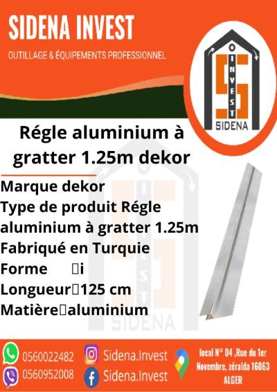 regle aluminium h 1.25 m a gratter DEKOR