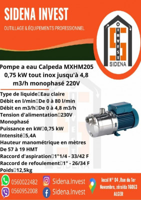 outillage-professionnel-pompes-multicellulaires-horizontales-monobloc-en-acier-inoxidable-mxhm-205-calpeda-zeralda-alger-algerie