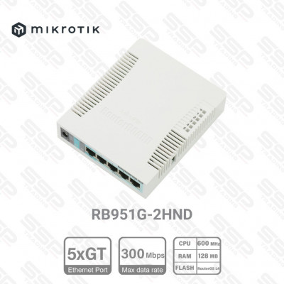 ROUTER, MIKROTIK 5 x Gigabit Ethernet, Wifi, CPU 600 MHz, 128 Mo de RAM, RouterOS L4