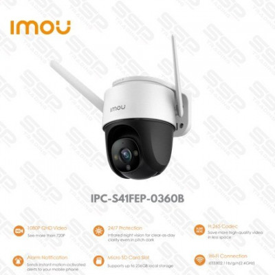 Camera IP CRUISER SE+, Wi-Fi, 4MP, Objectif 3.6mm, full color 30m, IP67,IPC-S41FEP-0360B