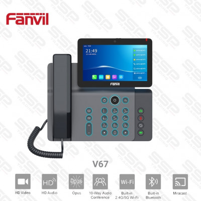 IP PHONE - V67 Fanvil - Ecran TFT, SIP 2.0, HD Voice, 2xRJ45, PoE,Touches DSS intelligente, WIFI, 